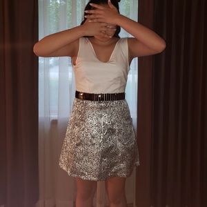 Silver White Dress